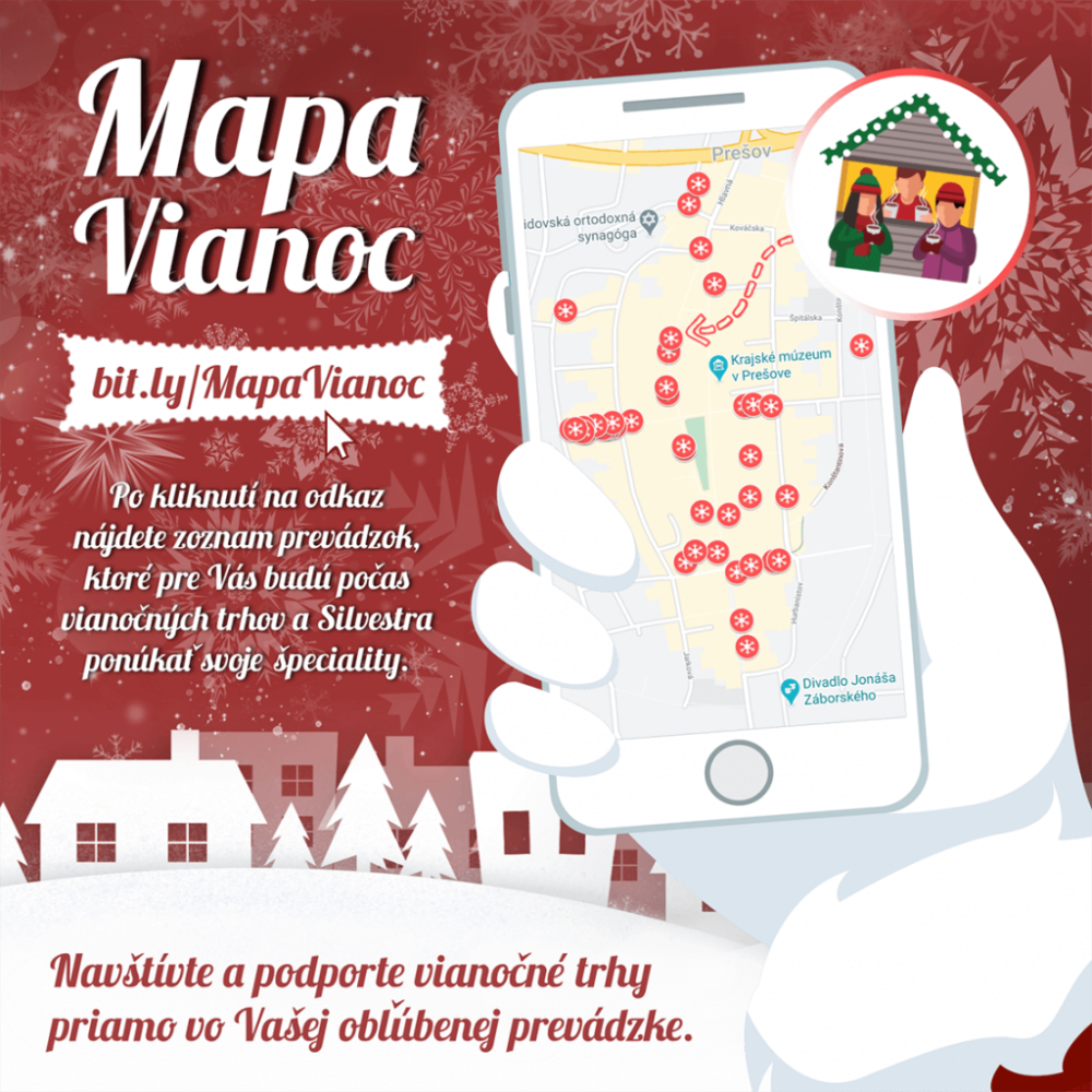 Mesto Prešov spúšťa Mapu Vianoc