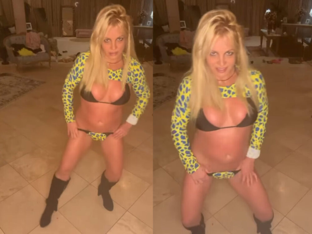 Britney Spears v neónovom leoparďom vzore a krátkych nohavičkách predvádza zvodný brušný tanec. Nezastihli ste to? (VIDEO)