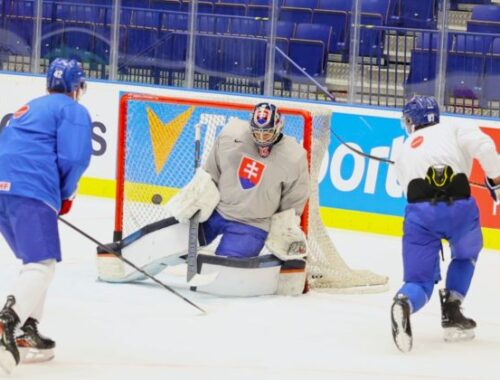 Slovenskí hokejisti absolvovali v Ostrave prvý tréning. Proti Nemcom je to vždy ťažké, hovorí Nemec (video+foto)