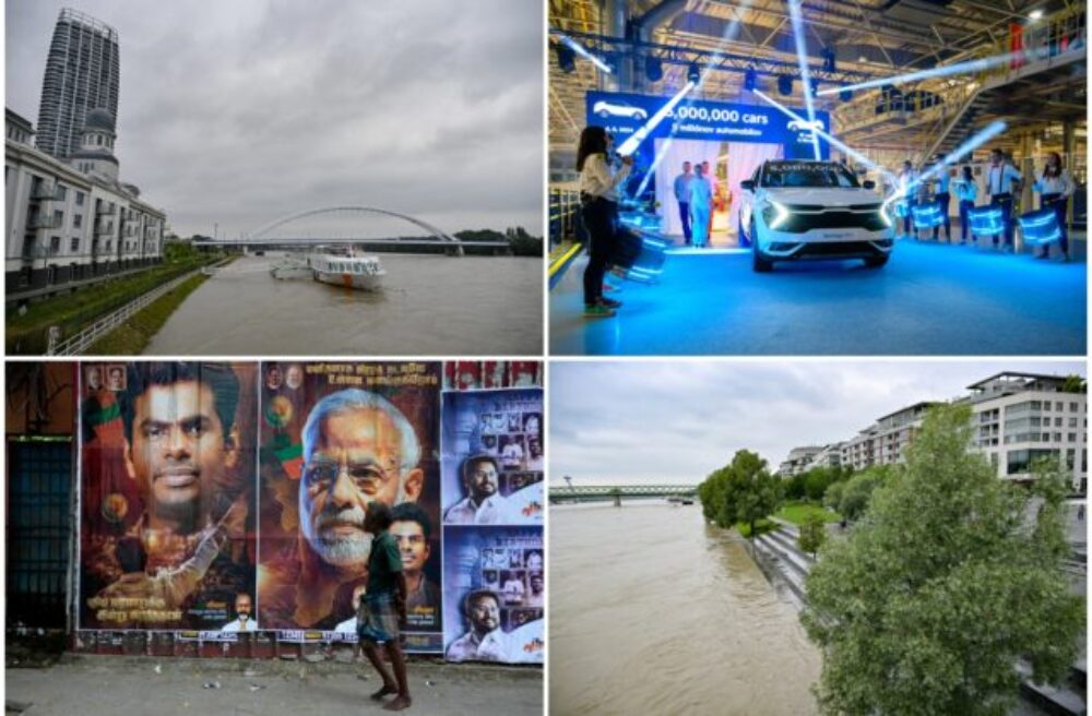 Top foto dňa (4. jún): Stúpajúca hladina Dunaja, oslava päťmiliónovej výroby v automobilke Kia aj voľby v Indii