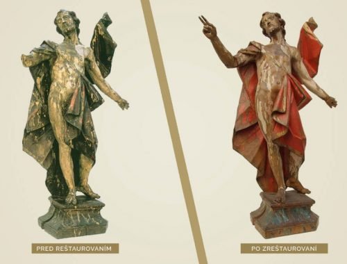 Plastika Zmŕtvychvstalý Kristus z polovice 18. storočia je zreštaurovaná