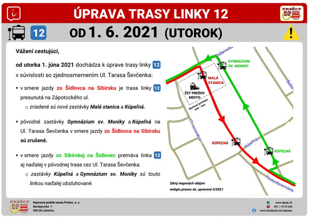 Cestujúci pozor, linka MHD č. 12 má novú trasu  