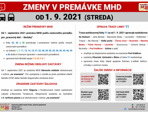 MHD sa od septembra vráti na školský režim