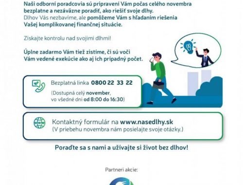 Deň bez dlhov pomáha občanom počas celého novembra