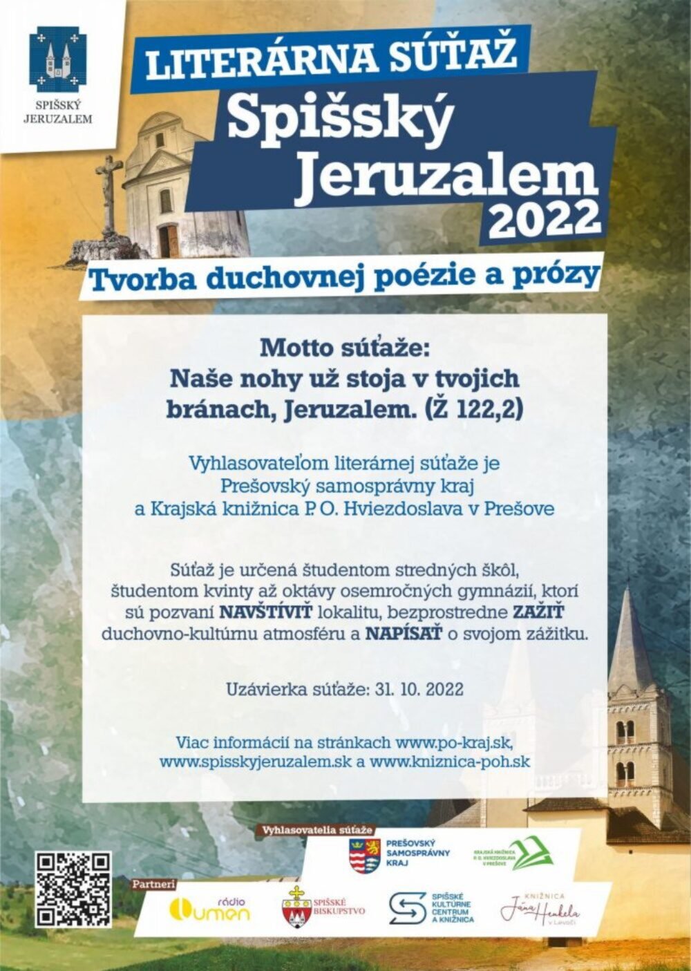 spissky jeruzalem - plagat Spišský Jeruzalem otvára cestu k písaniu mladým