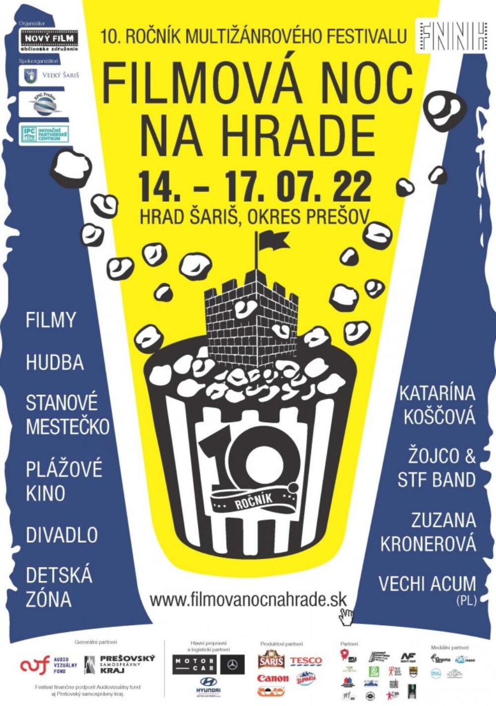 10. filmová noc na Hrade Šariš ponúkne horúce premiéry aj zlaté filmové dedičstvo