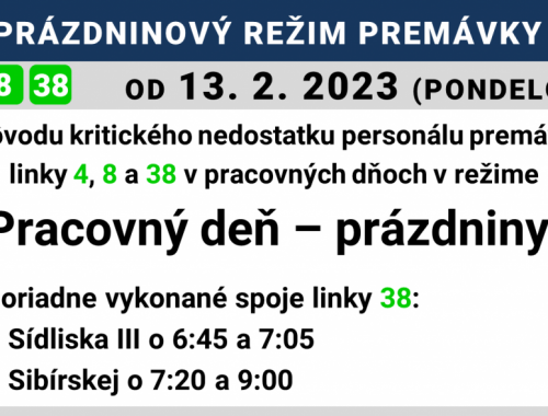 Linky 4, 8 a 38 prechádzajú do prázdninového režimu