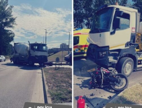 Motocyklista sa na križovatke zrazil s nákladným autom, zraneniam na mieste podľahol (foto)