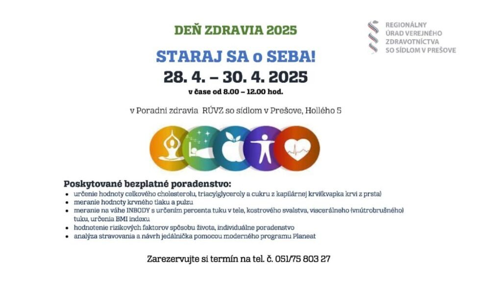 Deň otvorených dverí v Poradni zdravia: Zistite, ako je na tom vaše zdravie 