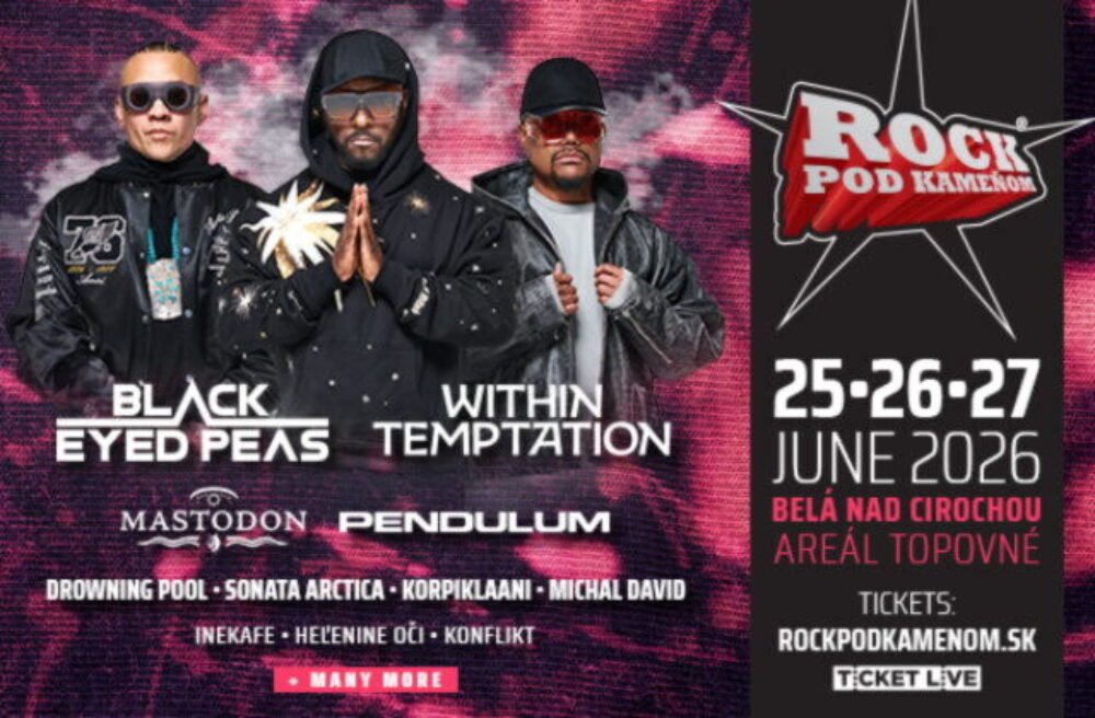 Black Eyed Peas vystúpia na festivale Rock pod Kameňom 2026