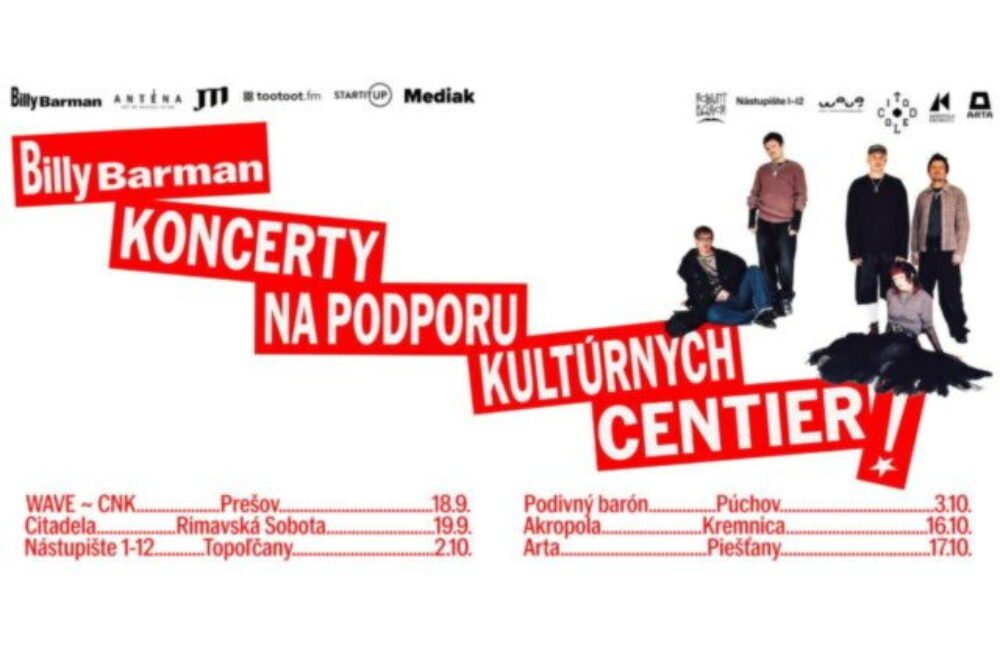Billy Barman vyráža na jesenné turné po regiónoch. Výťažok z koncertov pôjde na podporu kultúrnych centier